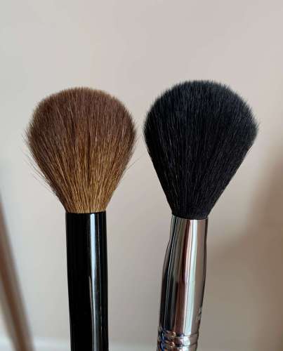 Sonia G Soft Cheek Brush Compared to Sigma F10 for Size and Shape Reference