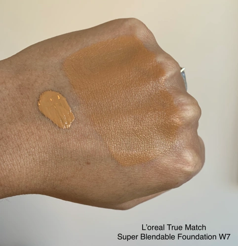 L'oreal True Match Super Blendable W7 Swatch Medium Dark Skin